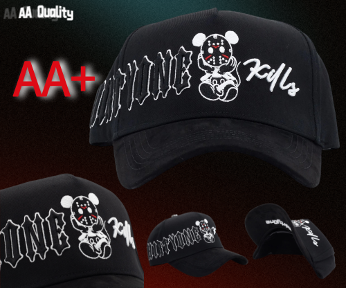 Dandy - with Patterned Embroidery Design. Black - Special Designed Baseball Cap. Integrated Chip Scanning Cap. Special Edition Adjustable Brim Baseball Cap