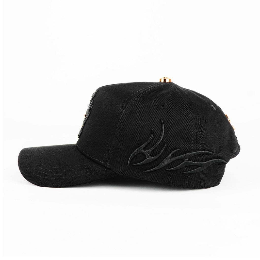 Glarababas Hat - Black Series Dandy - Features Black Diamond Embroidery Design. Black Style. Special Designed Baseball Cap. Built-in Chip for Scanning The Cap. Special Edition Adjustable Brim Baseball Cap. Brimmed Baseball Cap