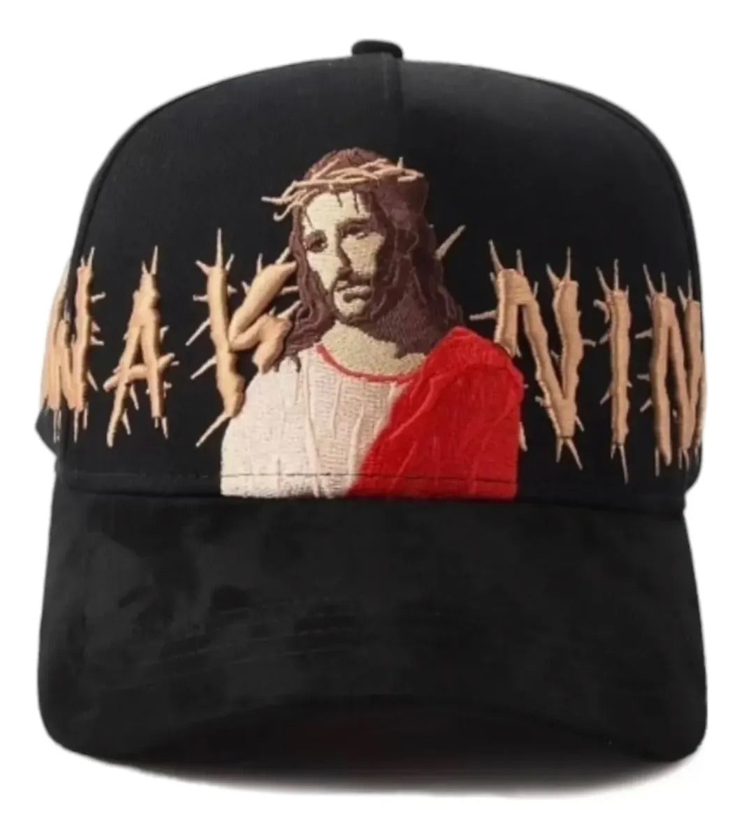 Dandy - X Rude Awakenings Gorra Jesus G5 - Black - A Specially Designed Hat with A Unique Style, Featuring An Integrated NFC Scanning Function. A Special Adjustable Brim Baseball Cap