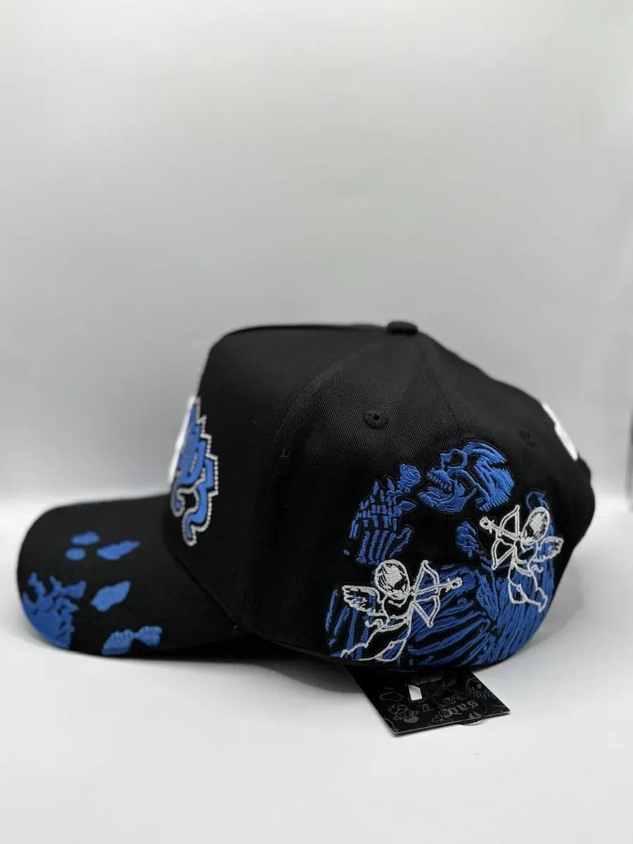 Major League Baseball in The United States - Los Angeles Dodgers - Dandy - X Junior H "Blue Angel" Hats - Black - Special Designed Hats with Worn-out Style, Integrated NFC Scanning Function, Special Adjustable Brim Baseball Cap