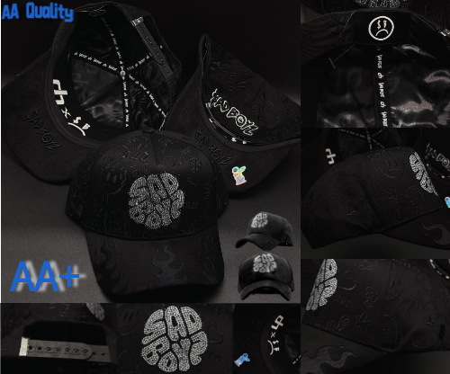 Dandy X Junior H "Ad Boyz" Hats - Black - A Specially Designed Hat with Worn-out Style. A Hat with Integrated NFC Scanning Function. A Special Adjustable Brim Baseball Cap