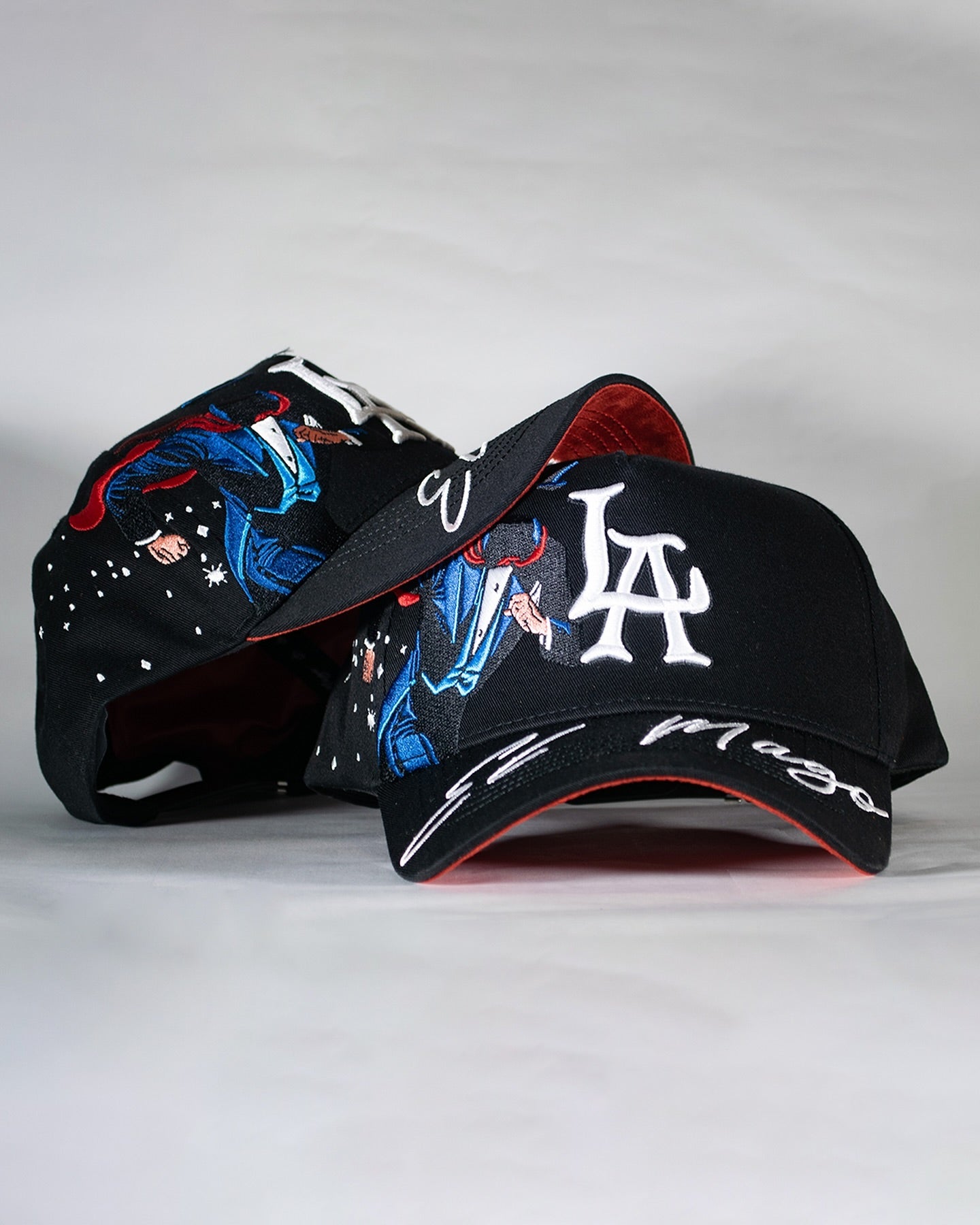 Major League Baseball of The United States - Los Angeles Dodgers - Dandy - "The Magician" Hats - Black - A Specially Designed Hat with Worn-out Style and Integrated NFC Scanning Function - Special Edition Adjustable Brim Baseball Cap