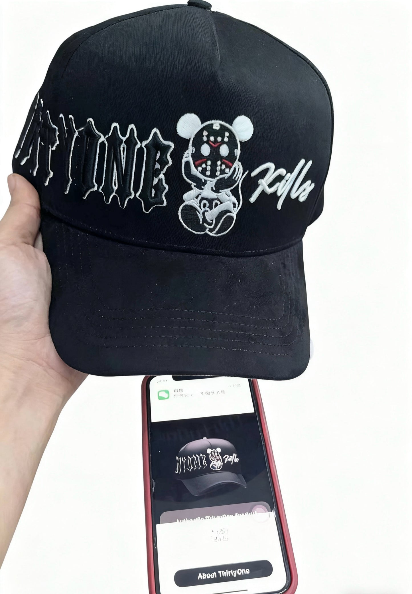 Dandy - with Patterned Embroidery Design. Black - Special Designed Baseball Cap. Integrated Chip Scanning Cap. Special Edition Adjustable Brim Baseball Cap