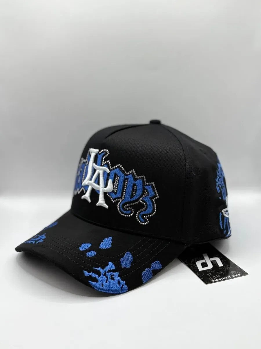 Major League Baseball in The United States - Los Angeles Dodgers - Dandy - X Junior H "Blue Angel" Hats - Black - Special Designed Hats with Worn-out Style, Integrated NFC Scanning Function, Special Adjustable Brim Baseball Cap