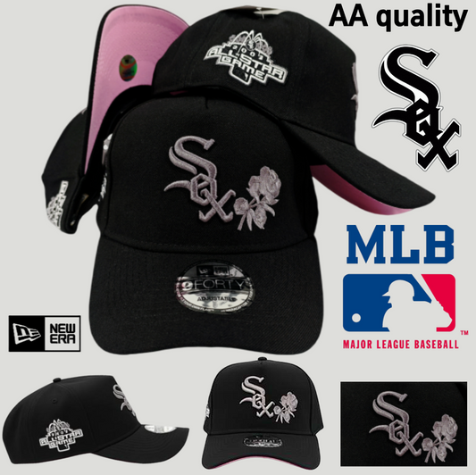 MLB Chicago Cubs team - Black and Gray Embroidered Rose - New/Era Baseball Cap