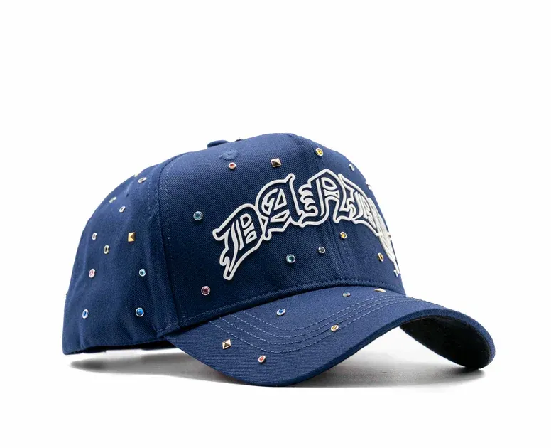 Dandy - Diamond - Features Letter Embroidery Design. Black - Specially Designed Baseball Cap. Integrated Chip Scanning Cap. Special Edition Adjustable Brim Baseball Cap
