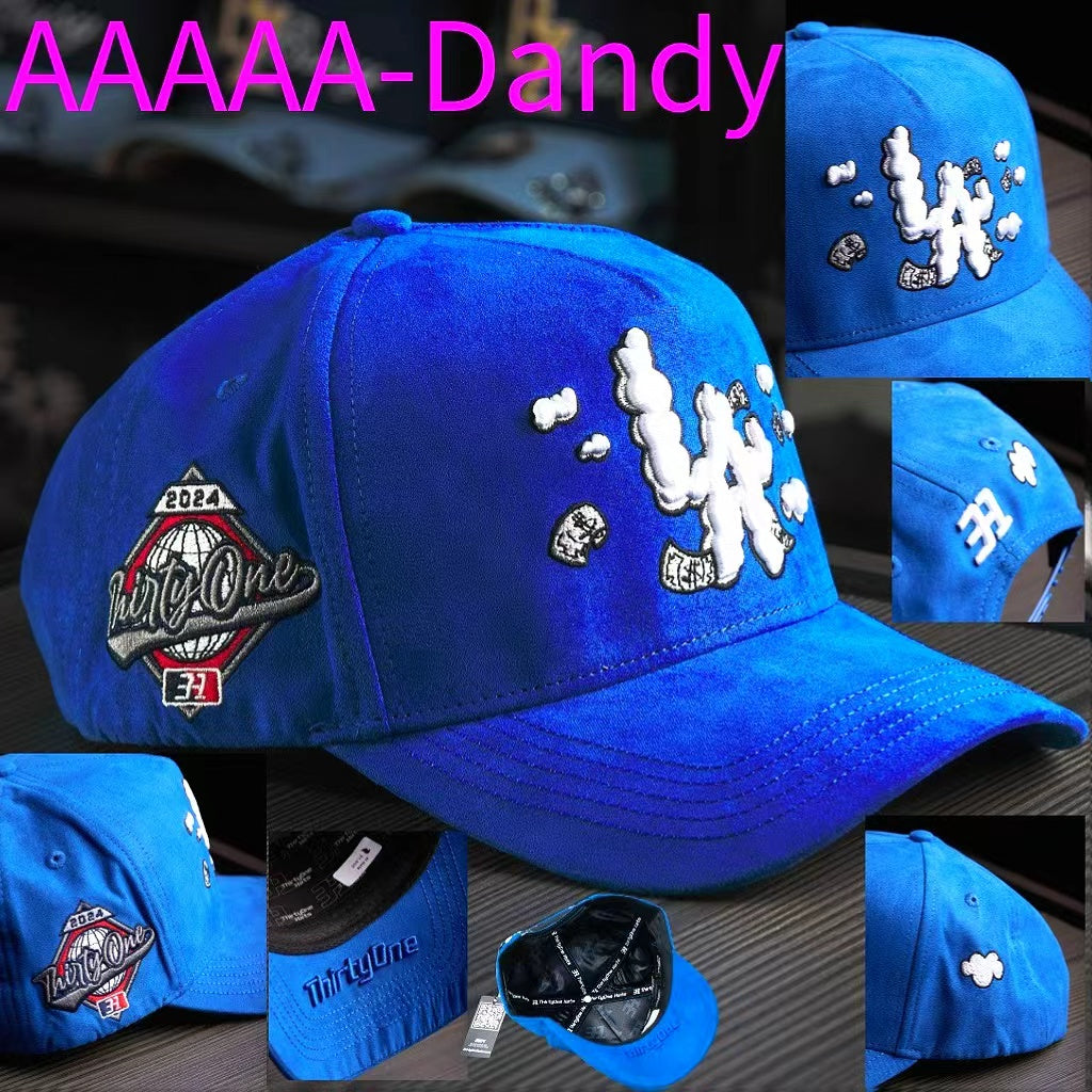 Los Angeles Dodgers of The Major League Baseball in The United States - Cloud-patterned Hat, Powerful Uniform, Specially Designed Worn-out Style Hat, Hat with Integrated NFC Scanning Function, Special Adjustable Brim Baseball Cap