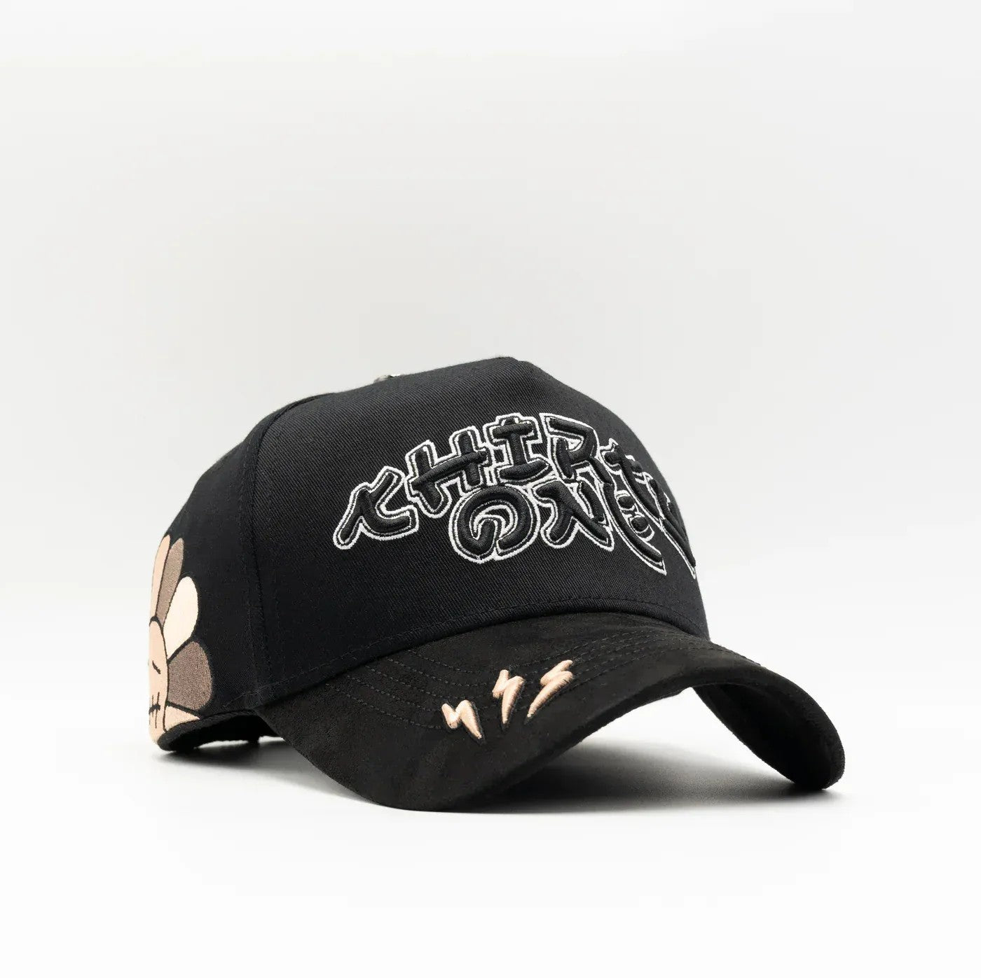 Dandy - Featuring Sunflower Embroidery Design. Black - Specially Designed Baseball Cap. Integrated Chip Scanning Cap. Special Edition Adjustable Brim Baseball Cap