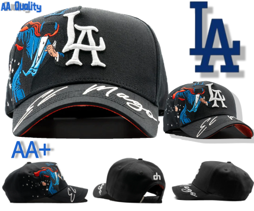 Major League Baseball of The United States - Los Angeles Dodgers - Dandy - "The Magician" Hats - Black - A Specially Designed Hat with Worn-out Style and Integrated NFC Scanning Function - Special Edition Adjustable Brim Baseball Cap
