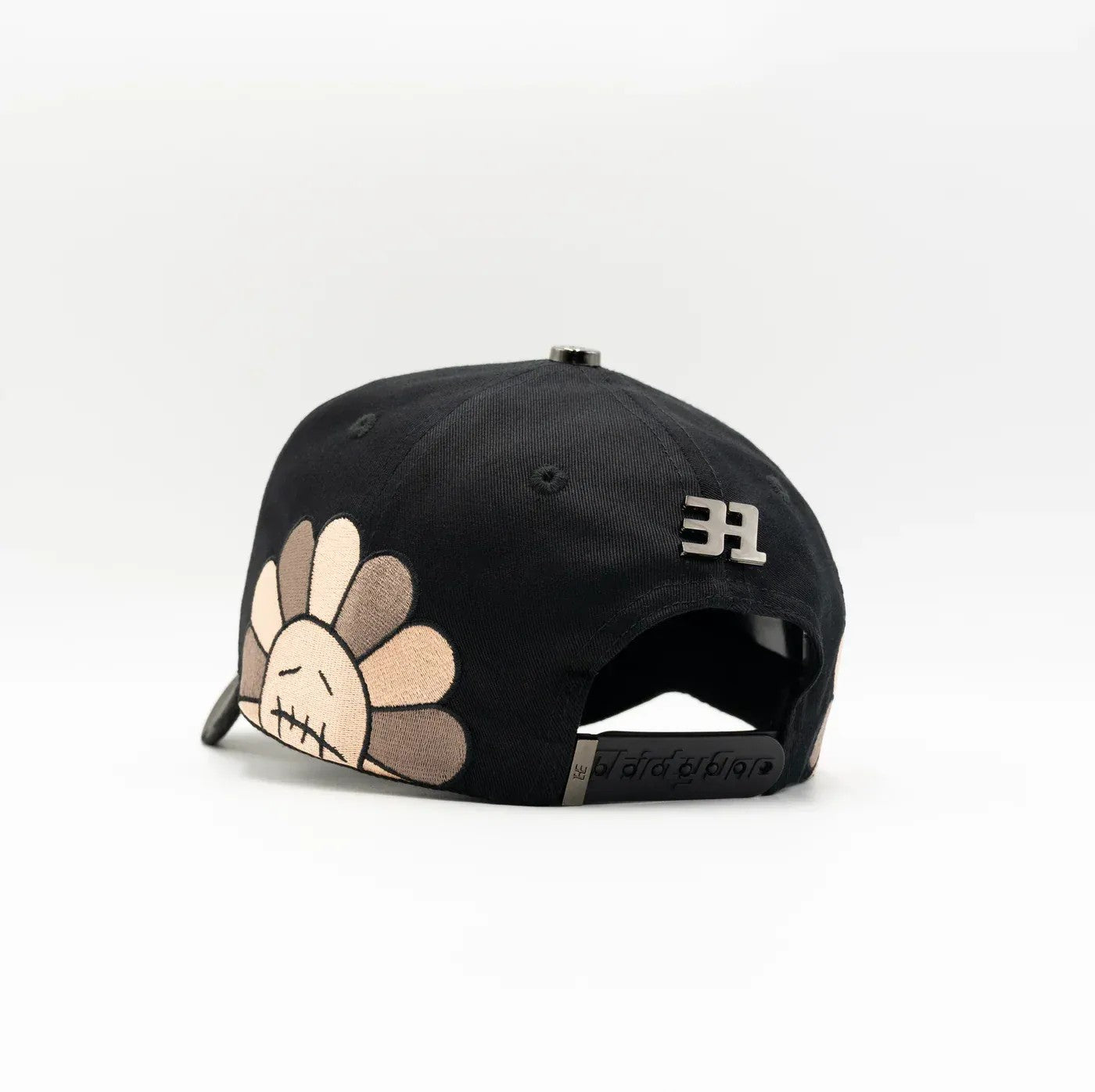 Dandy - Featuring Sunflower Embroidery Design. Black - Specially Designed Baseball Cap. Integrated Chip Scanning Cap. Special Edition Adjustable Brim Baseball Cap