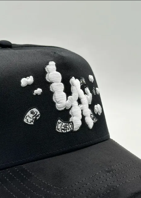 Major League Baseball - Los Angeles Dodgers - Dandy - with Pattern Embroidery Design - Black - Special Designed Baseball Cap - Integrated Chip Scanning Cap - Special Edition Adjustable Brim Baseball Cap