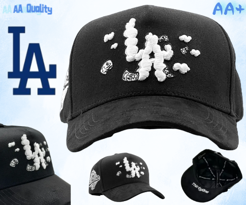 Major League Baseball - Los Angeles Dodgers - Dandy - with Pattern Embroidery Design - Black - Special Designed Baseball Cap - Integrated Chip Scanning Cap - Special Edition Adjustable Brim Baseball Cap