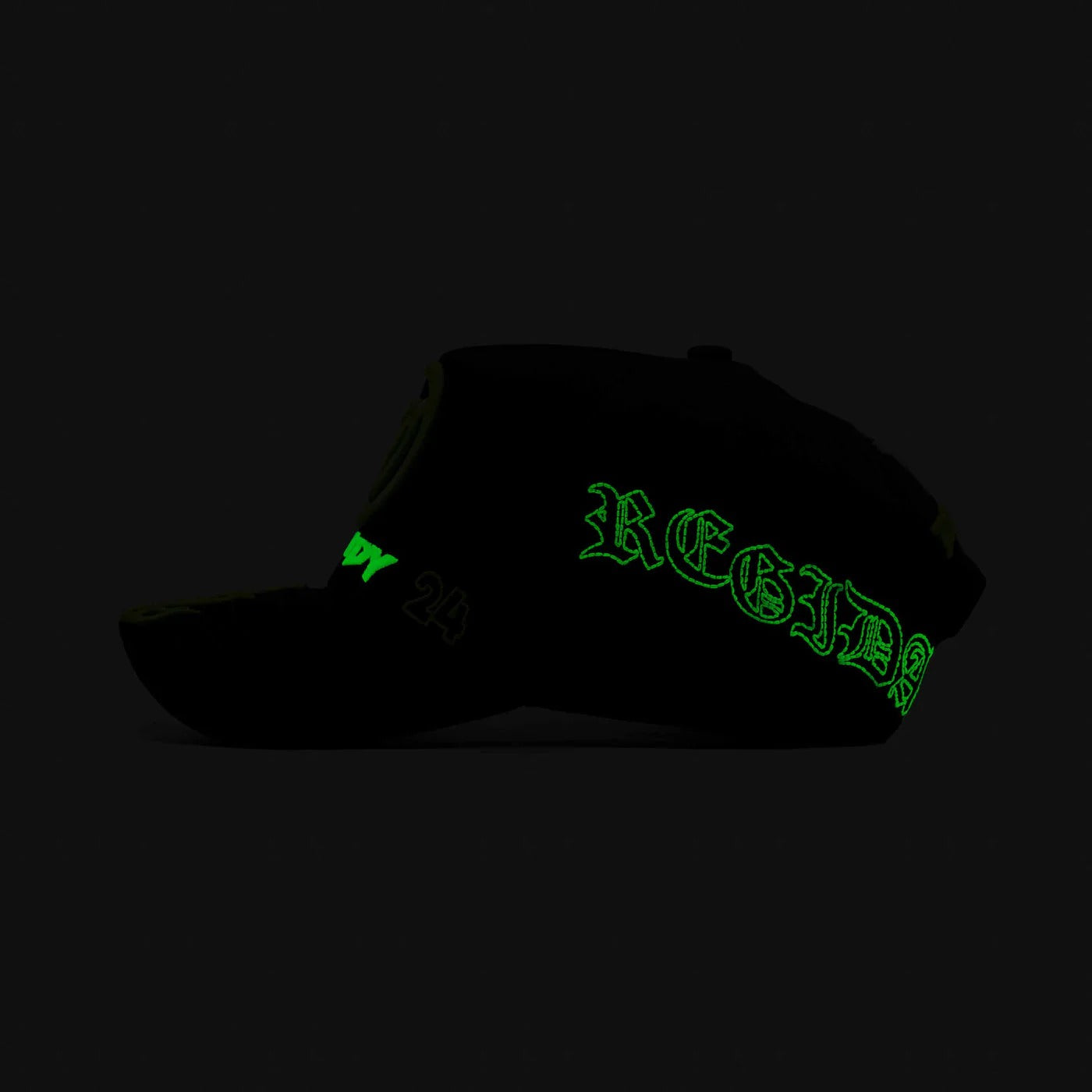 Major League Baseball of The United States - Dandy "X Regida Force PNTE" Hats - Black - Nightlighting Feature - Special Designed Hat with Worn-out Style - Hat Integrated with NFC Scanning Function - Special Edition Adjustable Brim Baseball Cap