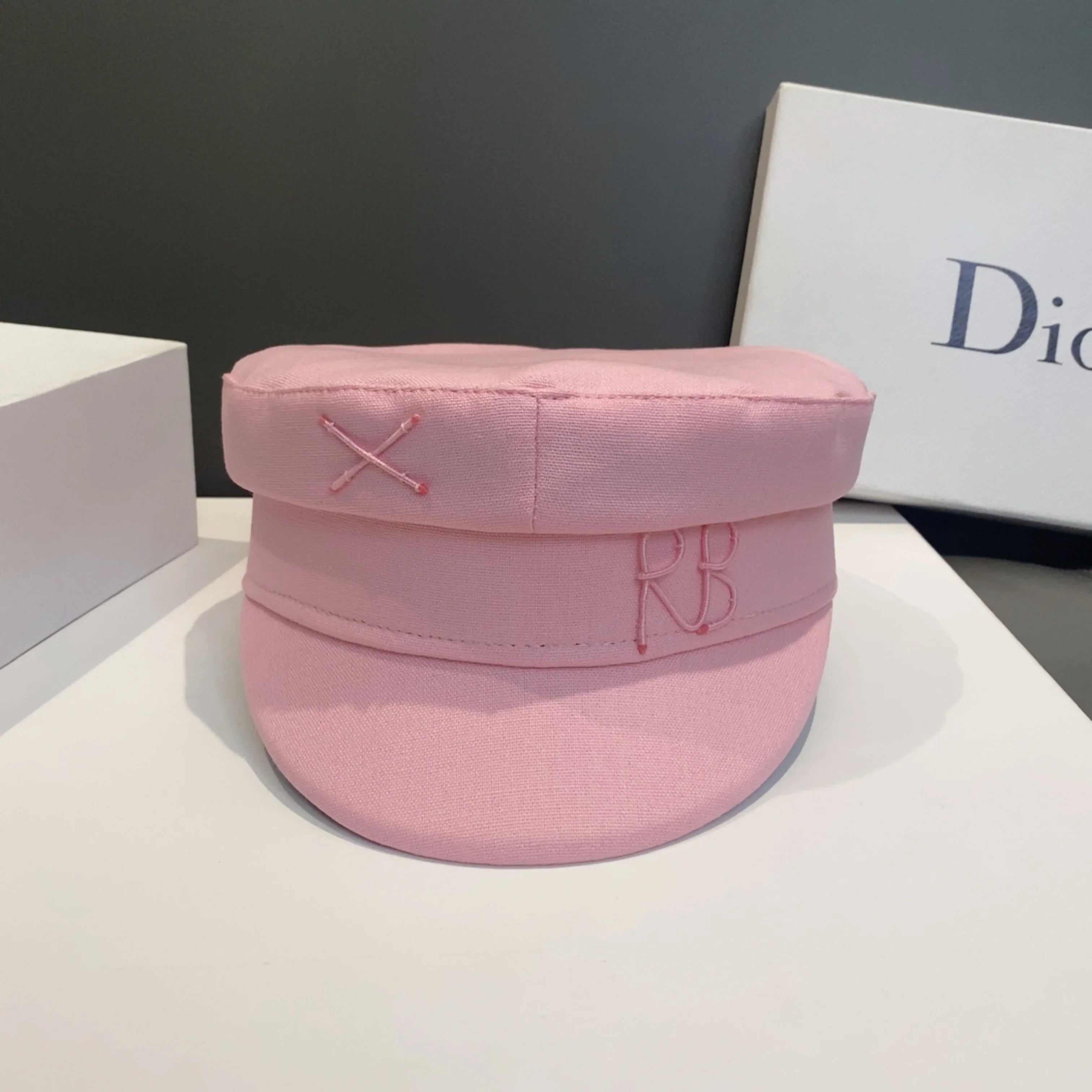 Brand Octagonal Hats for Women Ladies Letters Military Cap French Luxury Pink Newsboy Hat Monogram-embellished Baker Boy Gorras