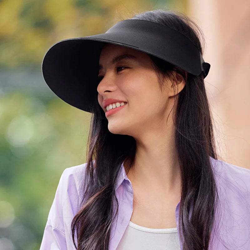 Semir Sun Hat Women Black Adjustable Foldable Seamless Wide Brim Visor 2025 Summer UV Protection Face Slimming Cap