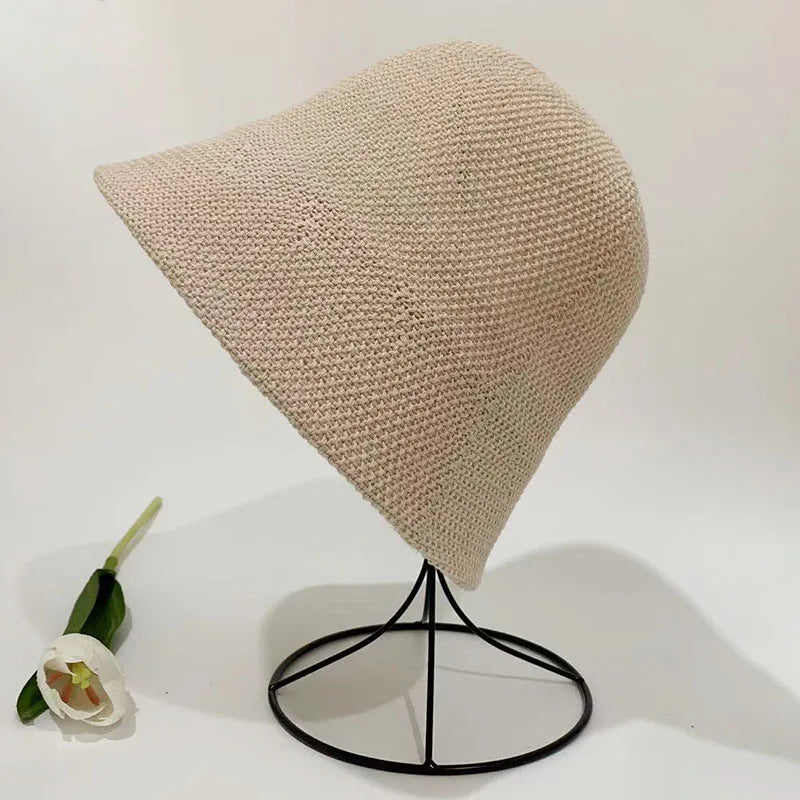 Versatile Bucket Hat for Women Summer Hat Weave Sun Hat Travel Cap Lady Cap Female Simple Fold Floppy Girls Beach Hat Panama