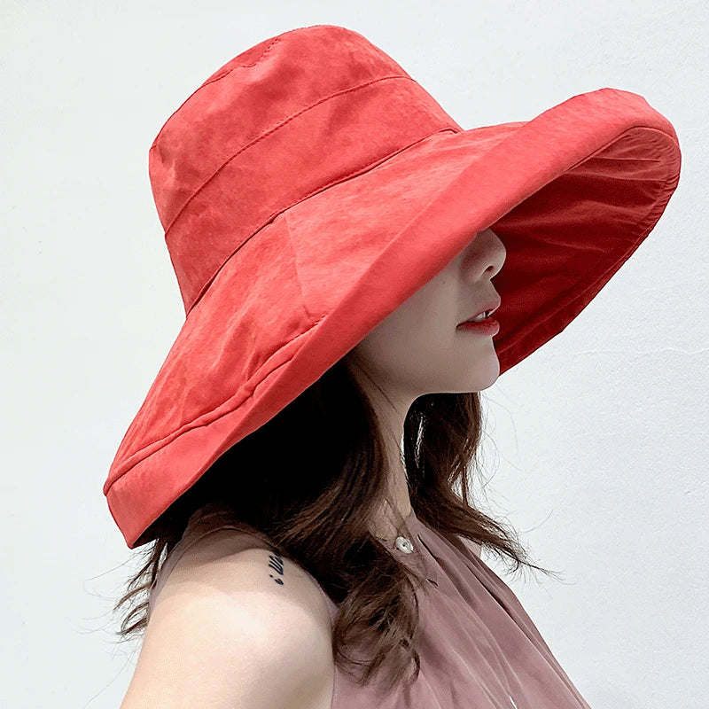 2025 Women's Hat Bucket hat Panamanian Women  Four Seasons Fisherman Hat Big Brim Hat Double-Sided Fisherman Hat Sun Visor Cap