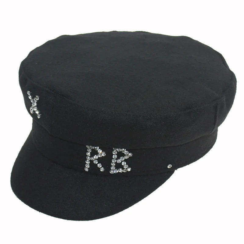 Brand Octagonal Hats for Women Ladies Letters Military Cap French Luxury Pink Newsboy Hat Monogram-embellished Baker Boy Gorras