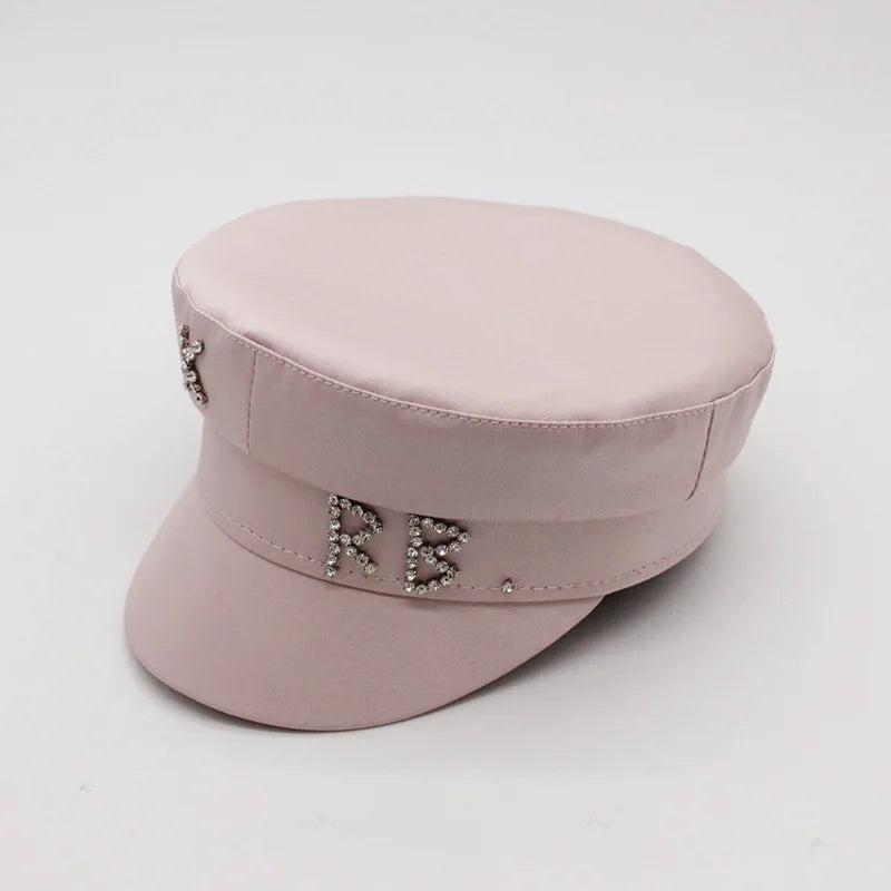 Brand Octagonal Hats for Women Ladies Letters Military Cap French Luxury Pink Newsboy Hat Monogram-embellished Baker Boy Gorras