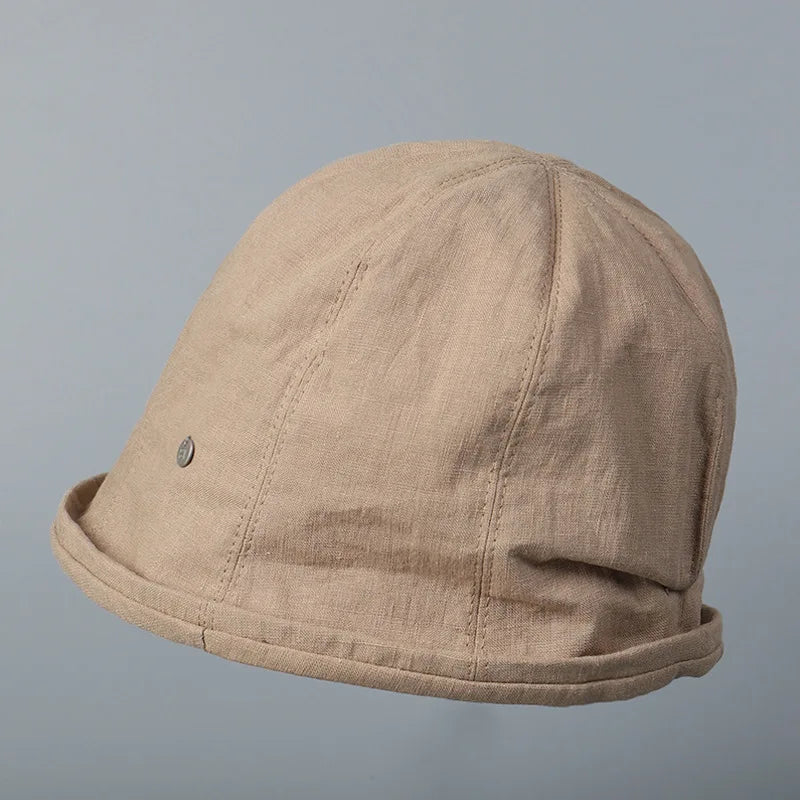 Linen Curled Edge Sun Hats For Women Foldable Bucket Hat Summer Visors Caps Female Panama Bob Outdoor Beach Fisherman Caps Gorro