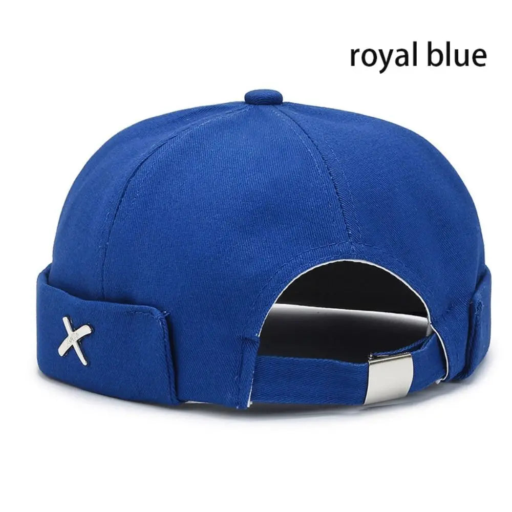 Outdoor Washed Style Brimless Docker Cap Cotton Adjustable Vintage Dome Hat Solid Color Melon Beanie Cap Winter