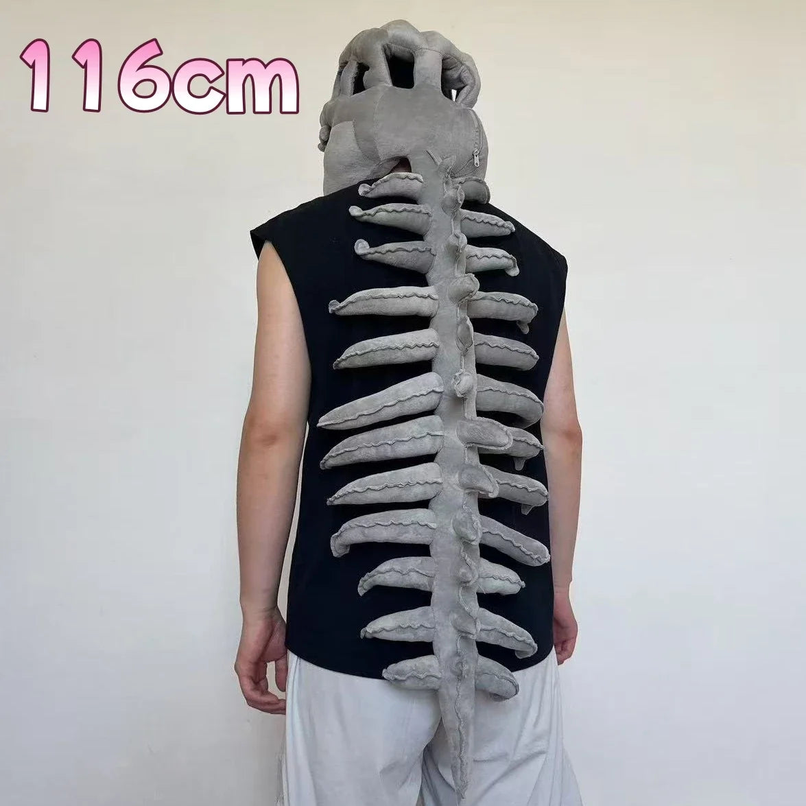 Kawaii Dinosaur Bone Head Hat Halloween Costume Plush Skeleton Plushies Creative Costume Accessory Party Cosplay Funny Selfies