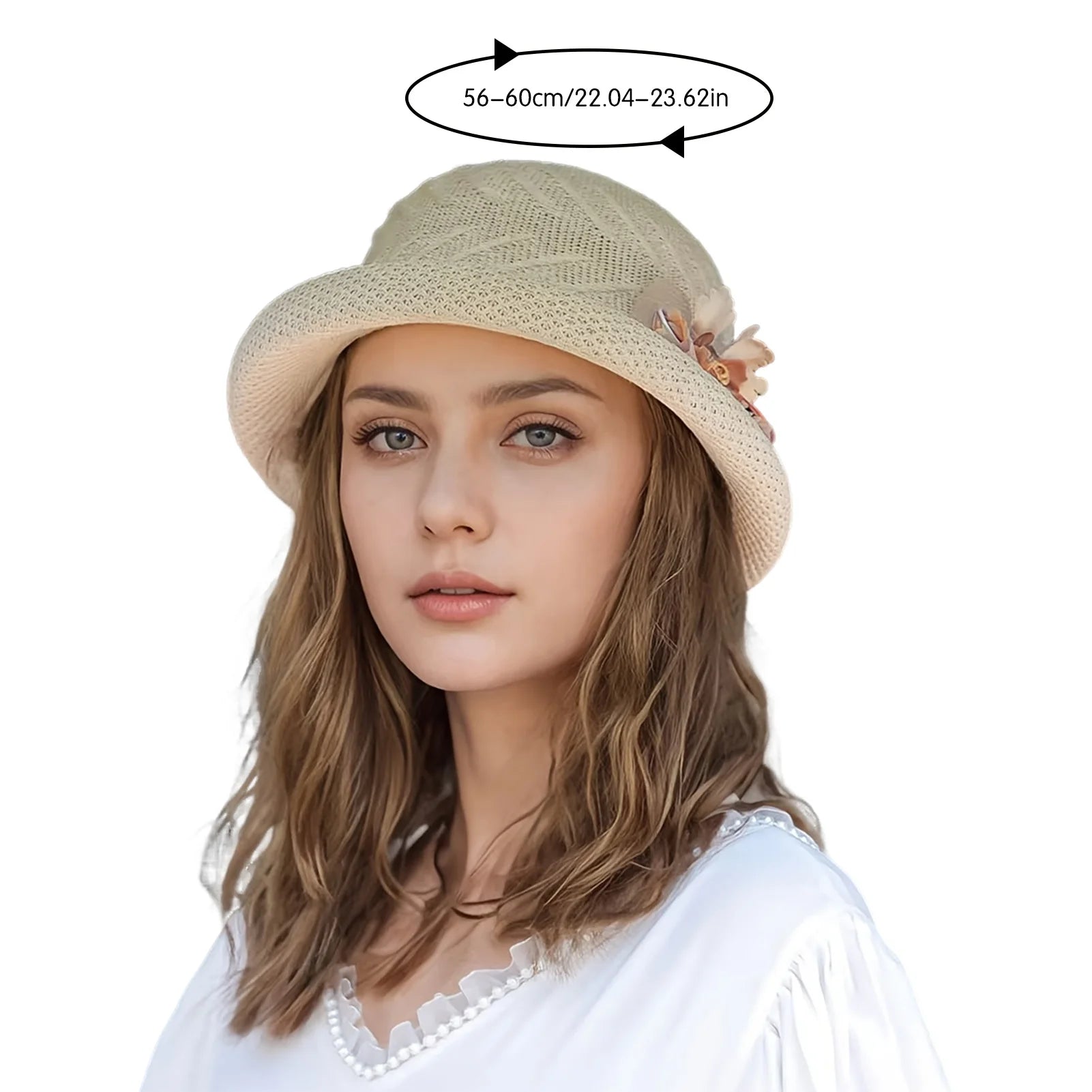 Womens Summer Sun Hat Flower Bucket Hats Rolled Brim Sun Shade Outdoor Beach Travel Bucket Hats for Fishing Camping Traveling
