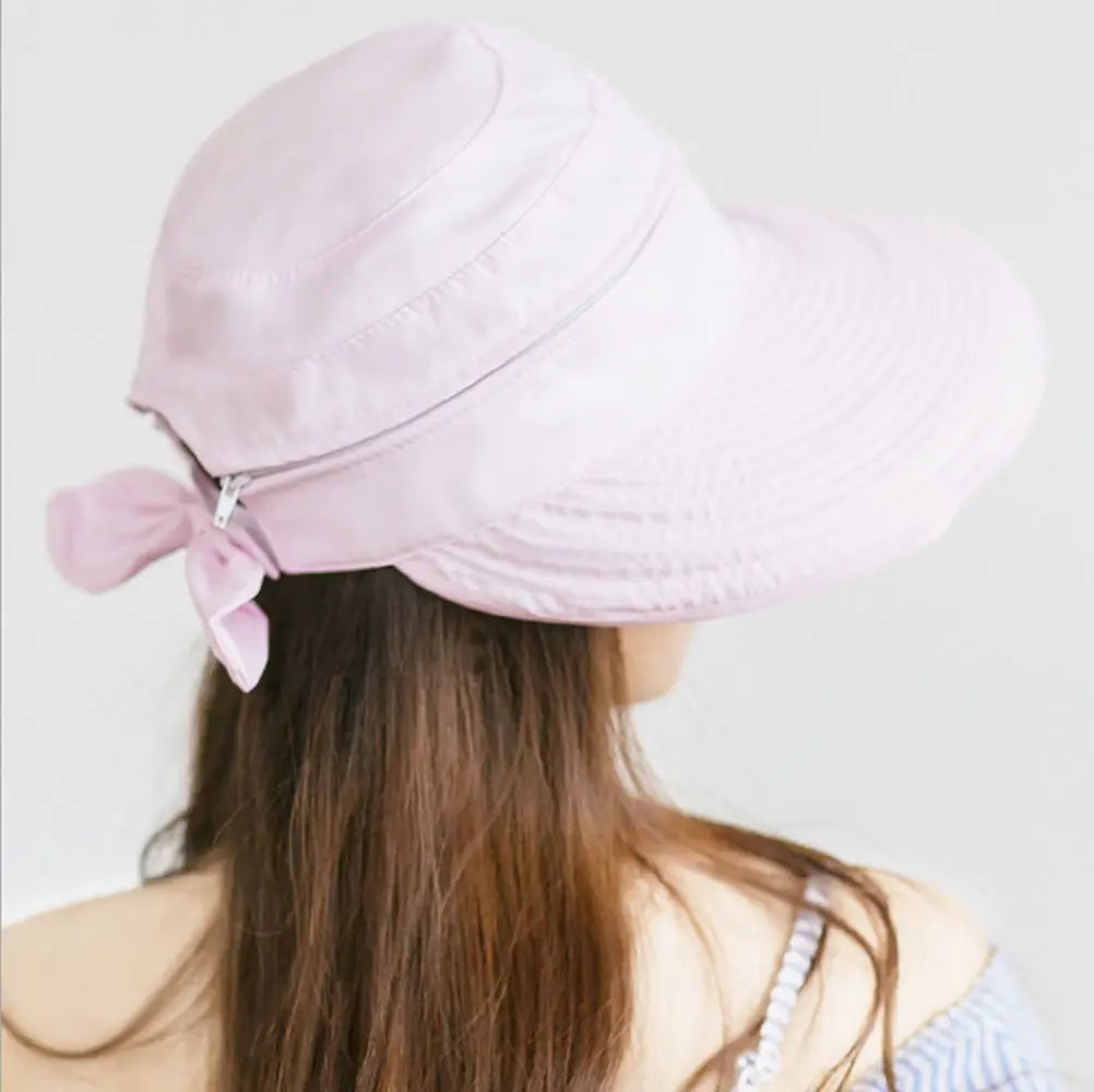Women Ladies Sun Hat Summer Wide Brim Foldable Visor Outdoor Cap Anti-UV Beach Sun Hats