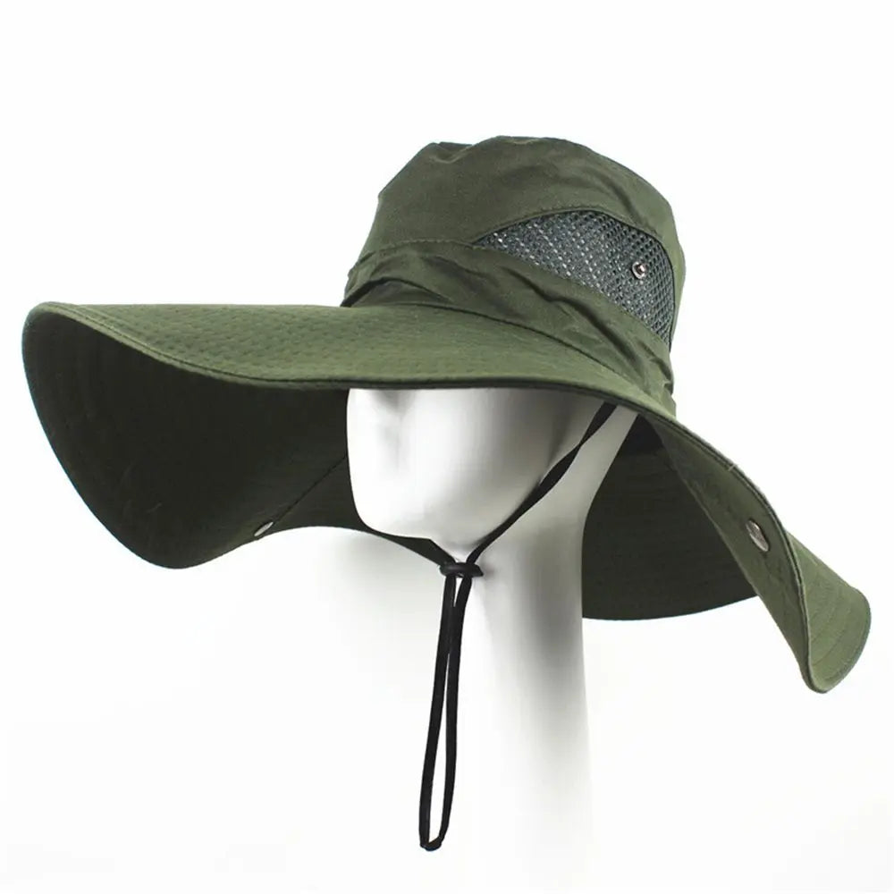Men Women Breathable Sun Fisherman Hat UV Sun Protection Wide Visor Brim Hat Boonie Bucket Cap Outdoor Sun Hat