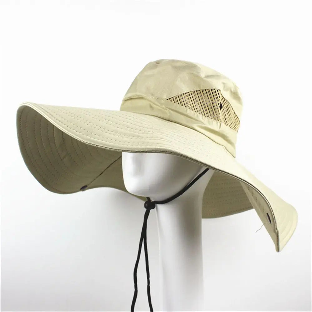 Men Women Breathable Sun Fisherman Hat UV Sun Protection Wide Visor Brim Hat Boonie Bucket Cap Outdoor Sun Hat