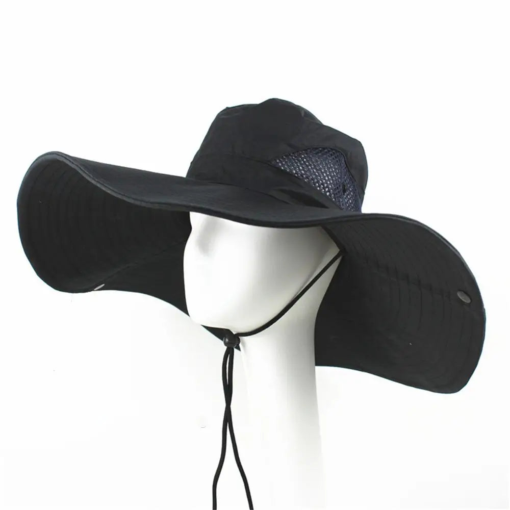 Men Women Breathable Sun Fisherman Hat UV Sun Protection Wide Visor Brim Hat Boonie Bucket Cap Outdoor Sun Hat
