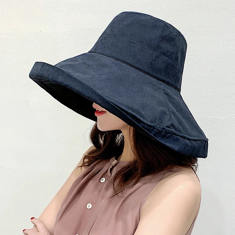 2025 Women's Hat Bucket hat Panamanian Women  Four Seasons Fisherman Hat Big Brim Hat Double-Sided Fisherman Hat Sun Visor Cap