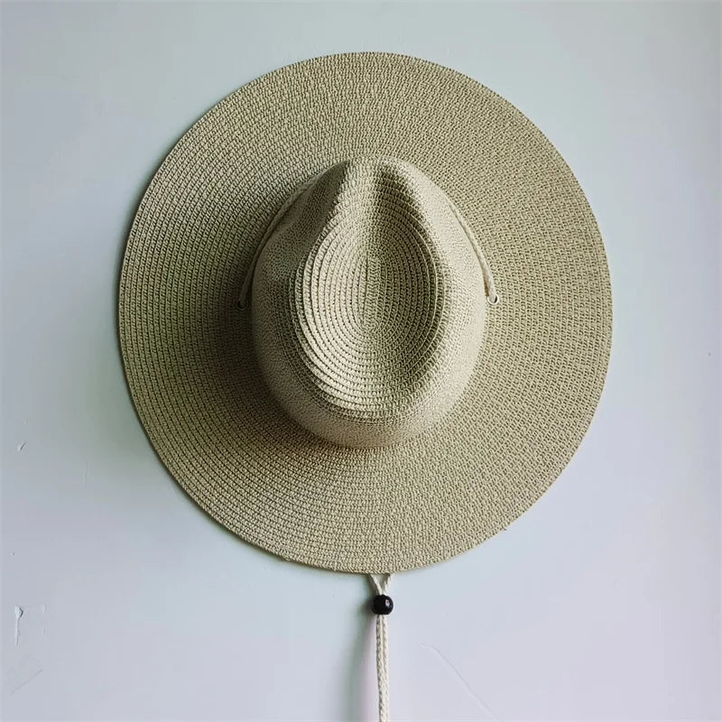 Packable 9 cm wide brim hat Summer Men Panama Hats Straw hat sun hat Women Jazz hat Breathable UV Protection party hat wholesale