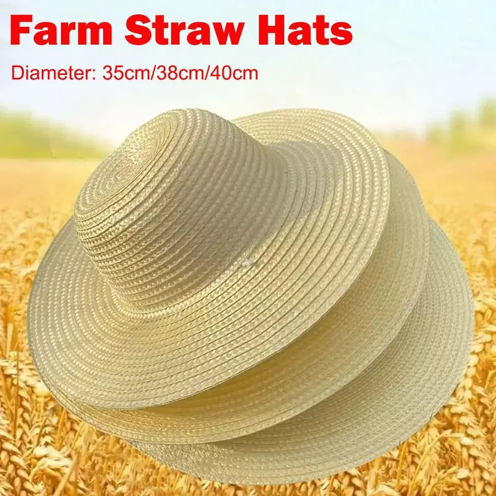 Simple Wide Brim Straw Hats Large With Windproof Rope UV Protection Cap Fishing Caps Farm