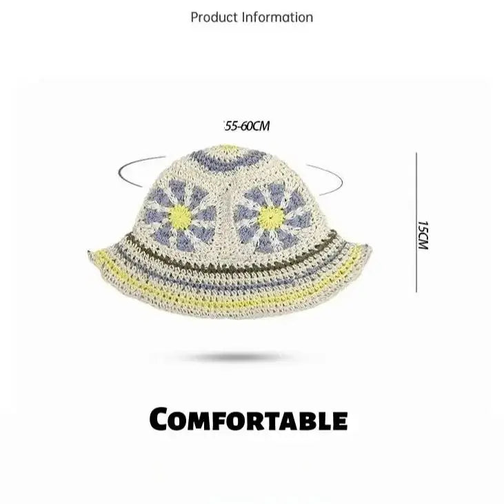 Summer Dopamine-inspired Ethnic-style Sun Hat Women Fashionable Boater Hat with Wide Brim for Outings