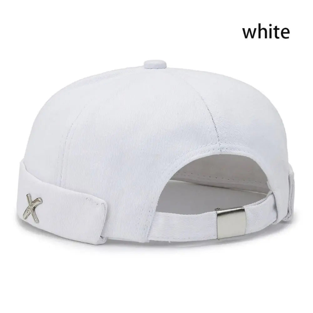 Outdoor Washed Style Brimless Docker Cap Cotton Adjustable Vintage Dome Hat Solid Color Melon Beanie Cap Winter