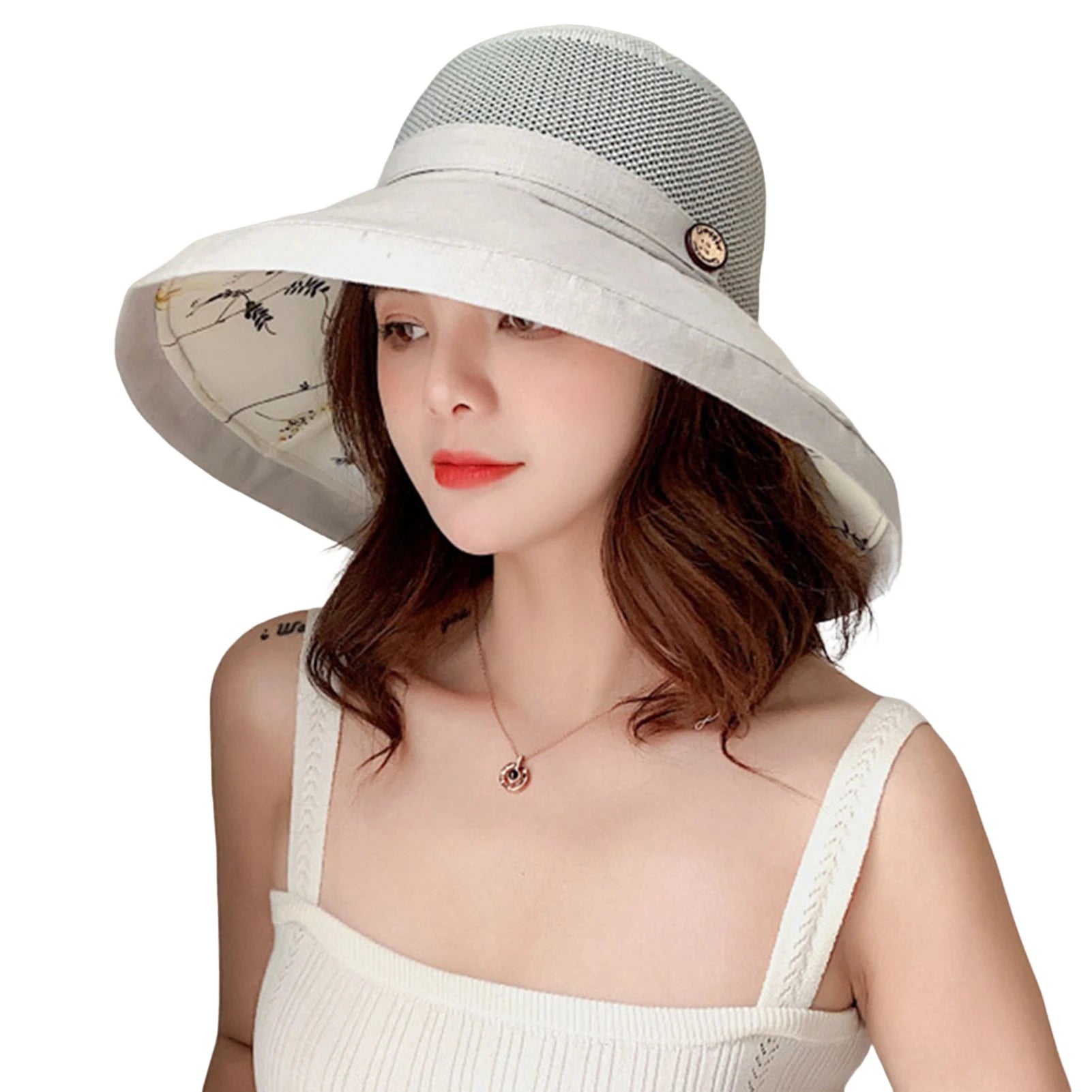 Women's Sunshade Hat Portable Folding Wide-brimmed Hat For Travel Camping Fishing Spring Summer UV Resistant Large Eave Hat