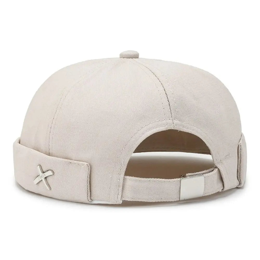 Outdoor Washed Style Brimless Docker Cap Cotton Adjustable Vintage Dome Hat Solid Color Melon Beanie Cap Winter