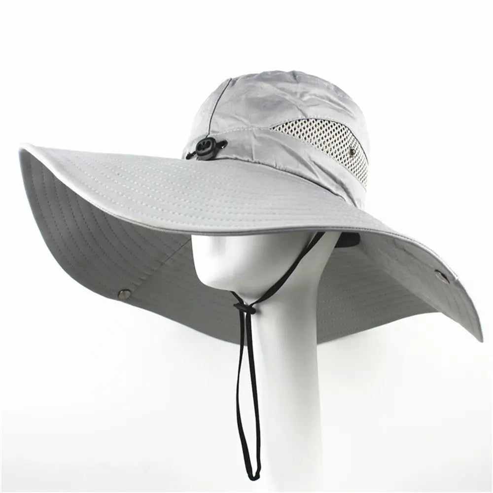 Men Women Breathable Sun Fisherman Hat UV Sun Protection Wide Visor Brim Hat Boonie Bucket Cap Outdoor Sun Hat