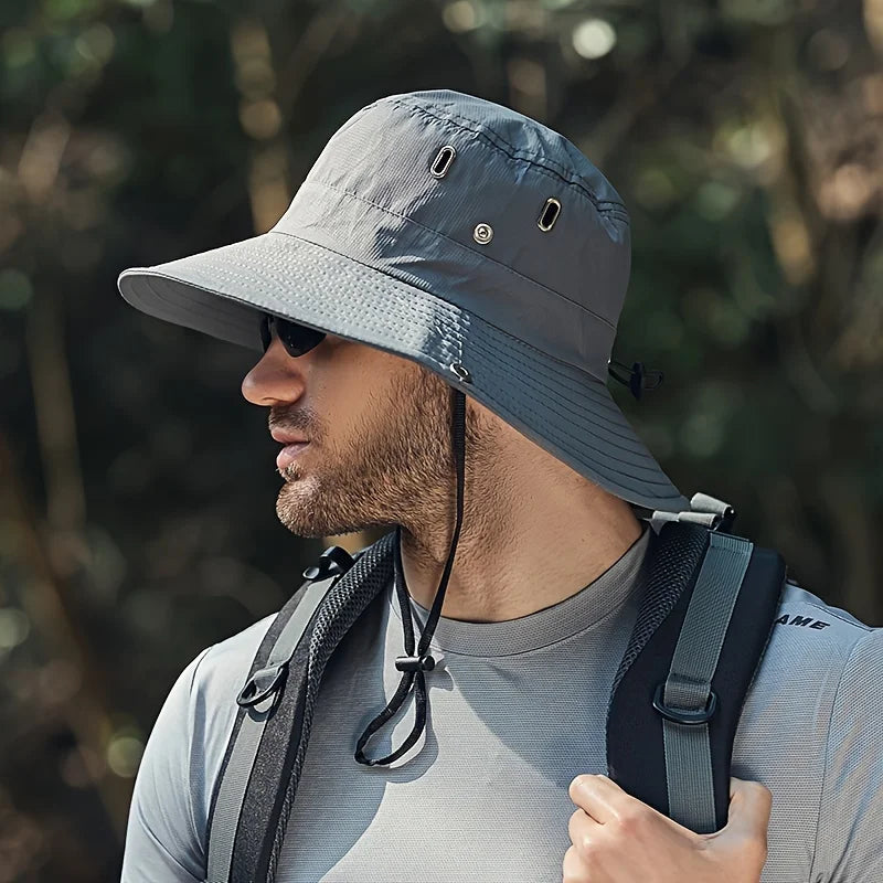 Versatile Outdoor Fisherman Hat, Sunscreen Waterproof Breathable Adjustable Camping Cap