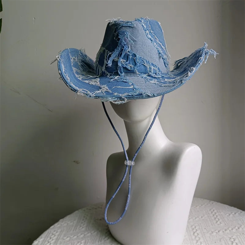 Western ethnic style cowboy hat tassel cowboy series fashion unisex jazz with heart shape decoration western cowboy hat