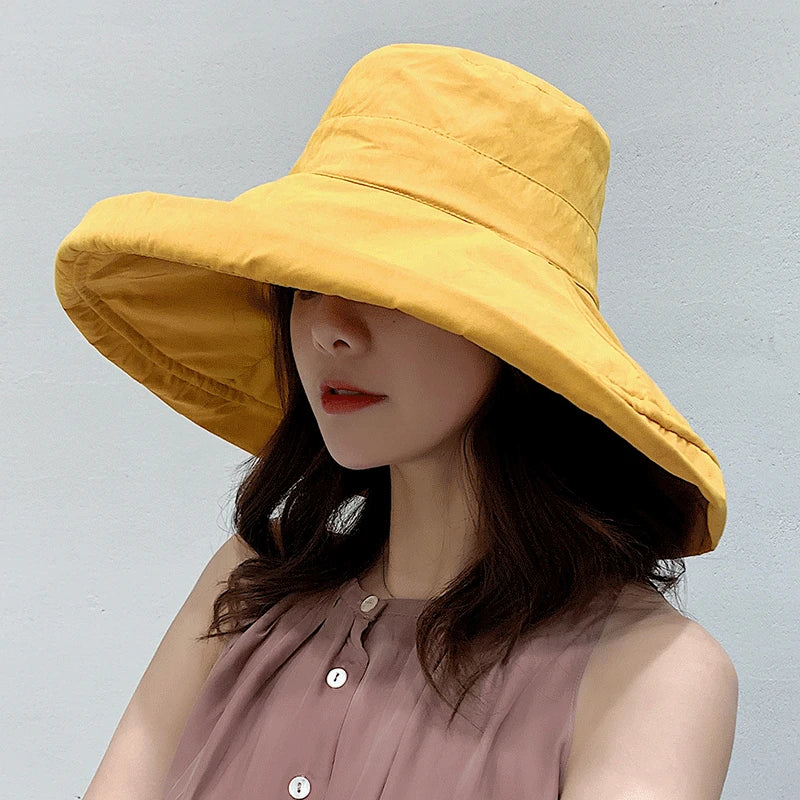 2025 Women's Hat Bucket hat Panamanian Women  Four Seasons Fisherman Hat Big Brim Hat Double-Sided Fisherman Hat Sun Visor Cap