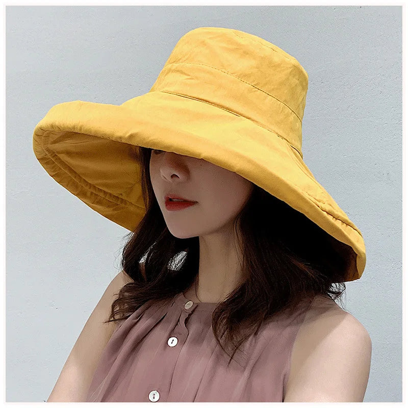 2025 Women's Hat Bucket hat Panamanian Women  Four Seasons Fisherman Hat Big Brim Hat Double-Sided Fisherman Hat Sun Visor Cap