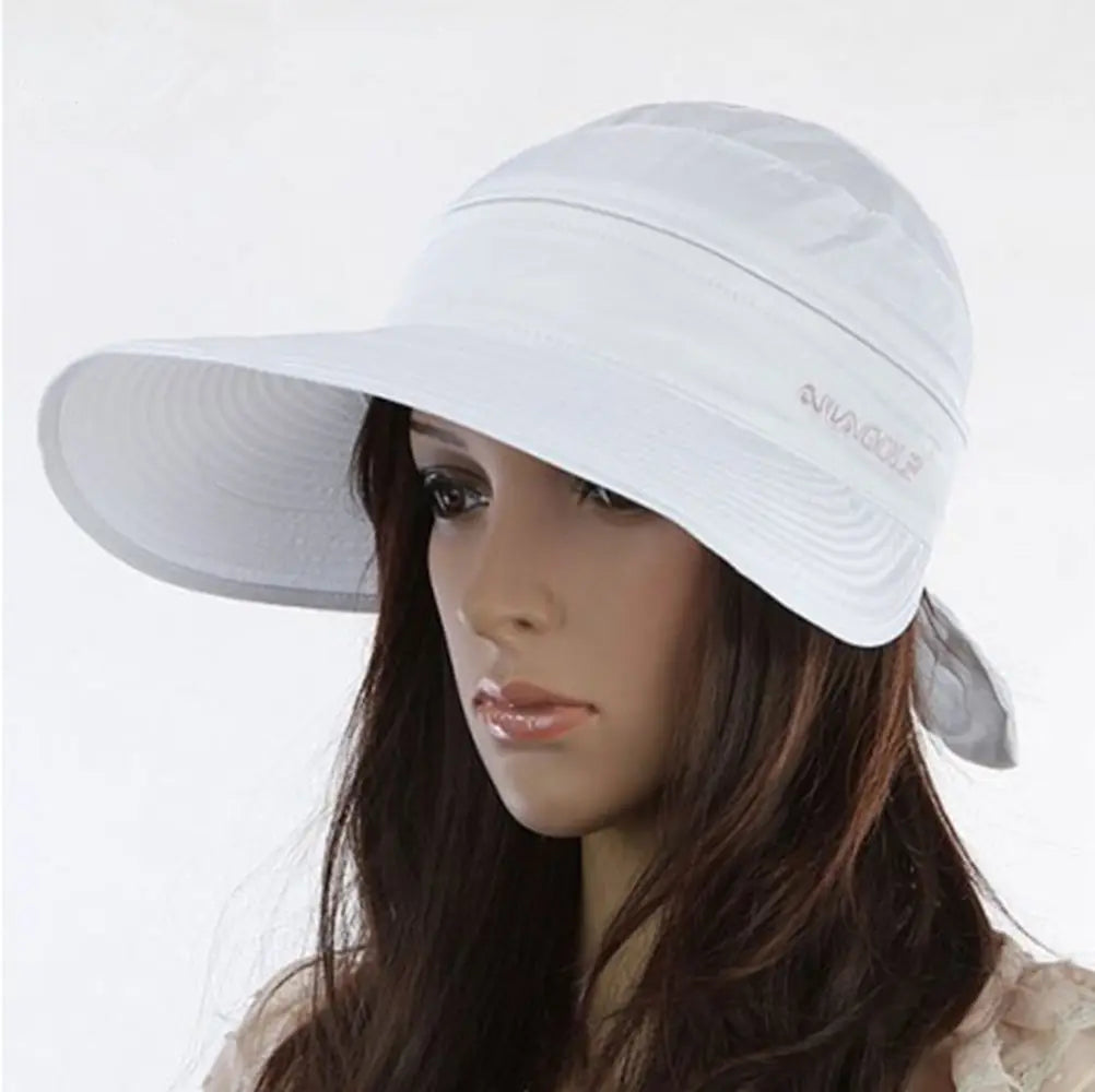 Women Ladies Sun Hat Summer Wide Brim Foldable Visor Outdoor Cap Anti-UV Beach Sun Hats