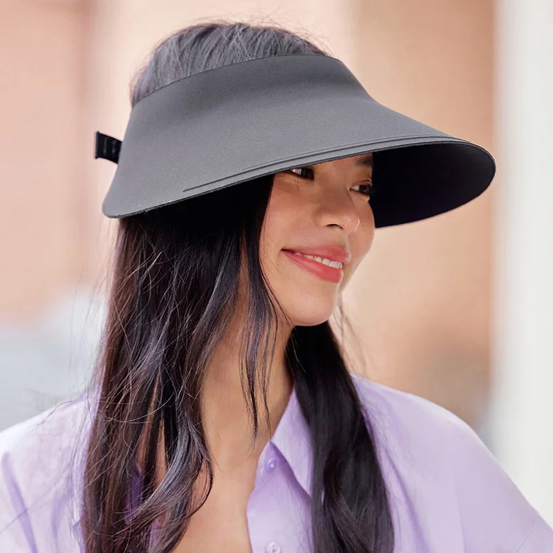 Semir Sun Hat Women Black Adjustable Foldable Seamless Wide Brim Visor 2025 Summer UV Protection Face Slimming Cap