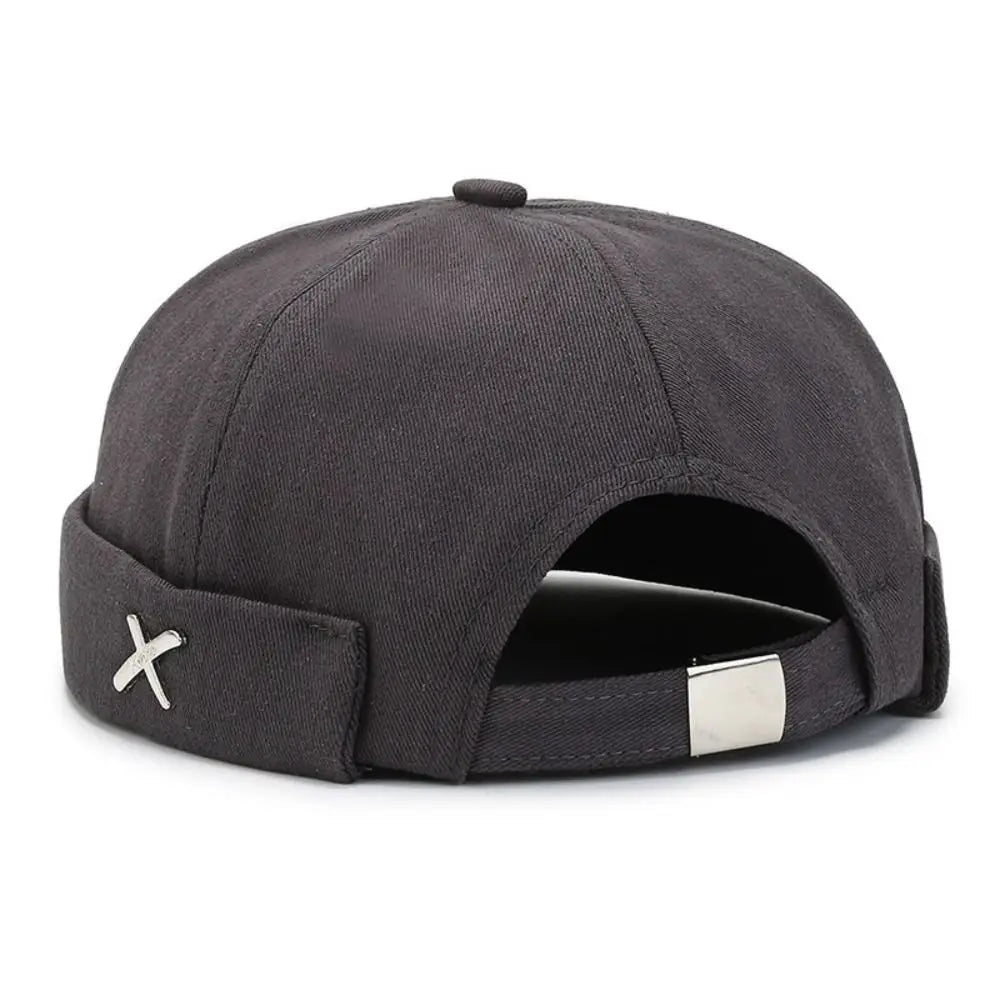 Outdoor Washed Style Brimless Docker Cap Cotton Adjustable Vintage Dome Hat Solid Color Melon Beanie Cap Winter