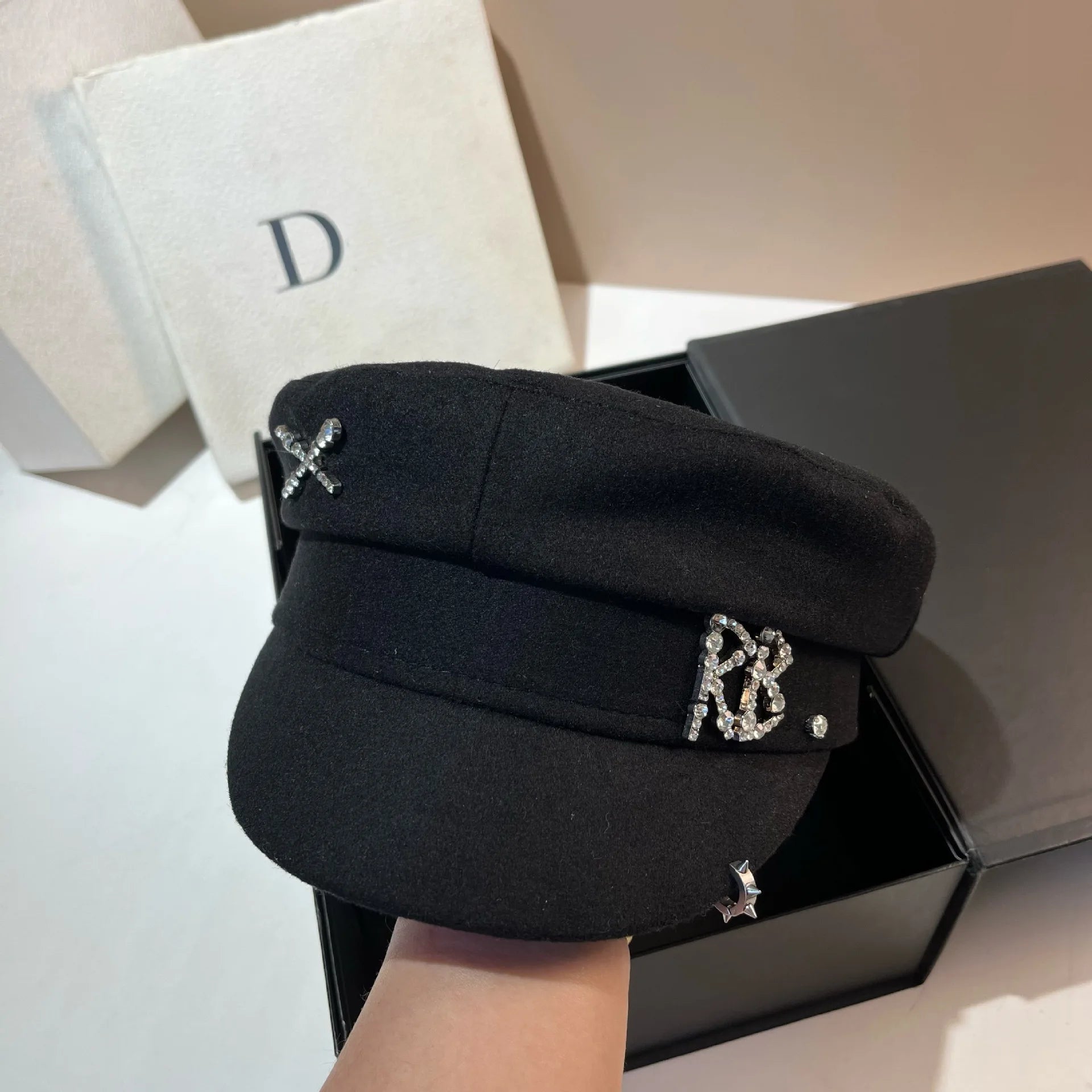 Brand Octagonal Hats for Women Ladies Letters Military Cap French Luxury Pink Newsboy Hat Monogram-embellished Baker Boy Gorras
