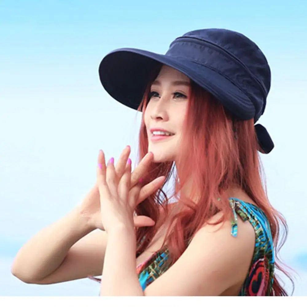 Women Ladies Sun Hat Summer Wide Brim Foldable Visor Outdoor Cap Anti-UV Beach Sun Hats