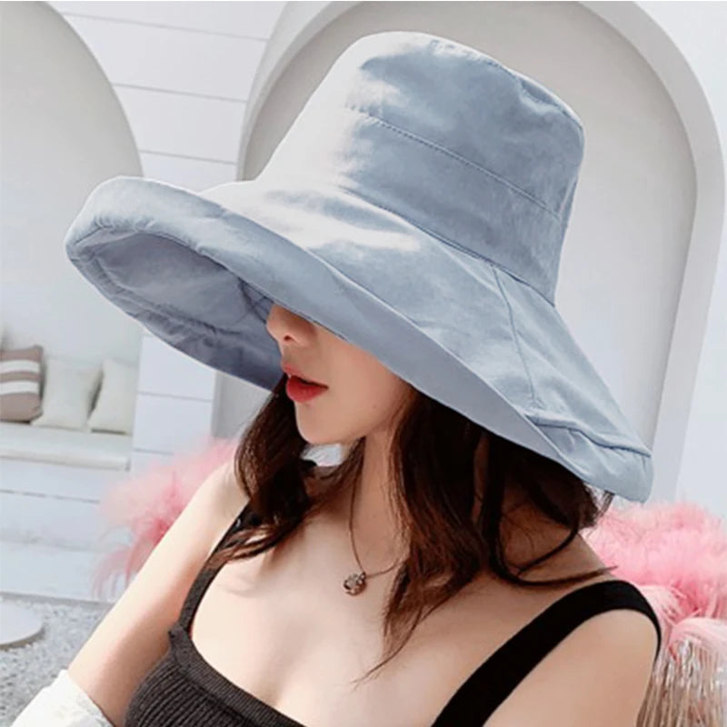 2025 Women's Hat Bucket hat Panamanian Women  Four Seasons Fisherman Hat Big Brim Hat Double-Sided Fisherman Hat Sun Visor Cap