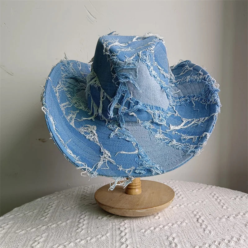 Western ethnic style cowboy hat tassel cowboy series fashion unisex jazz with heart shape decoration western cowboy hat